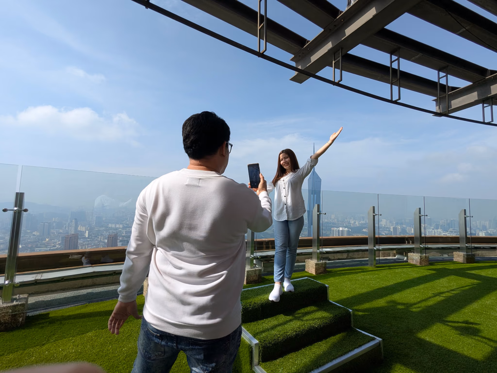 Visitors on the sky terrace
